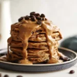 Delicious Coffee Pancakes with Maple Syrup Drizzle