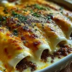 Comforting Cheesy Beef Enchiladas with Creamy White Sauce 5 Baked Comforting Cheesy Beef Enchiladas with Creamy White Sauce