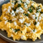 Creamy Cottage Cheese Scrambled Eggs on a Plate