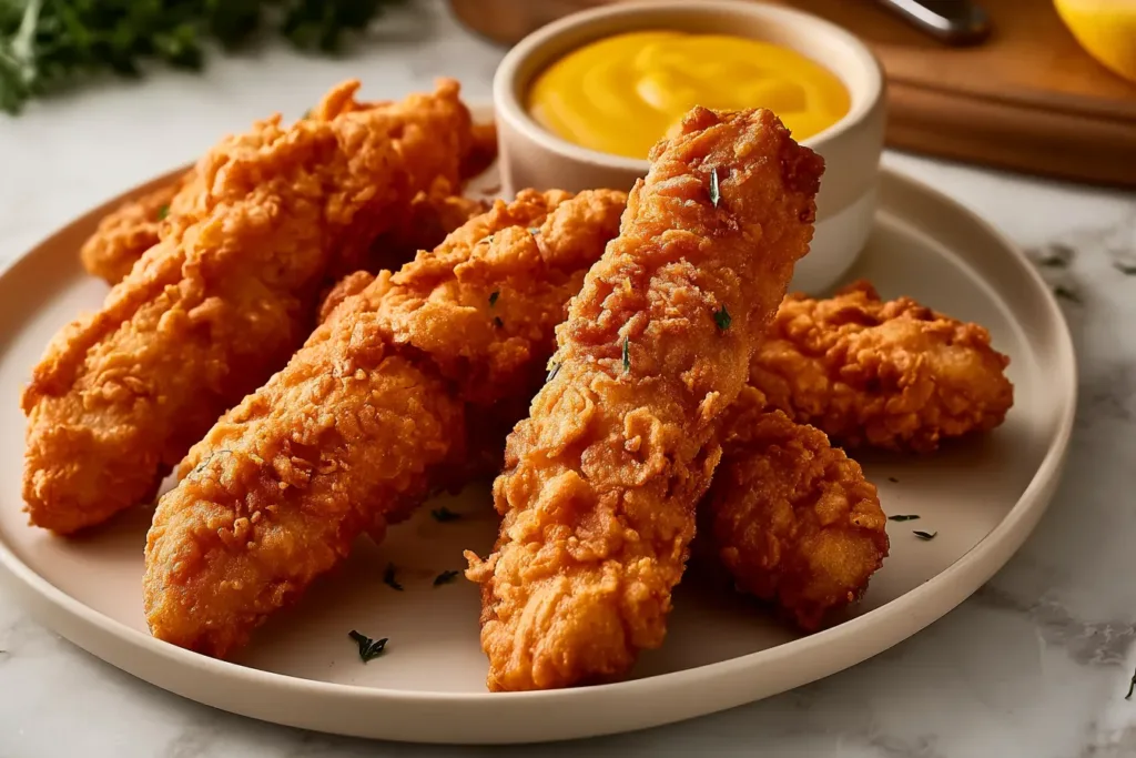 Crispy Fried Chicken Tenders Recipe You’ll Crave 3 Crispy Fried Chicken Tenders Fresh from the Fryer