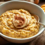 Delicious Easy Creamy Pumpkin Oatmeal in a Bowl