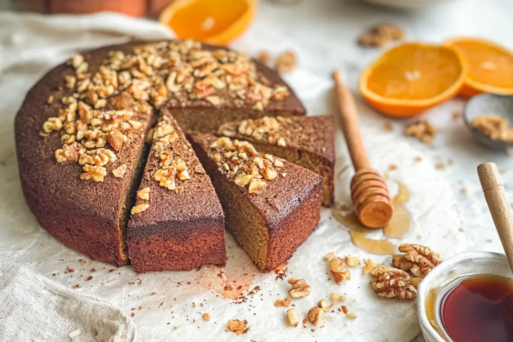 Delicious Easy Gluten-Free Walnut Cake Sliced