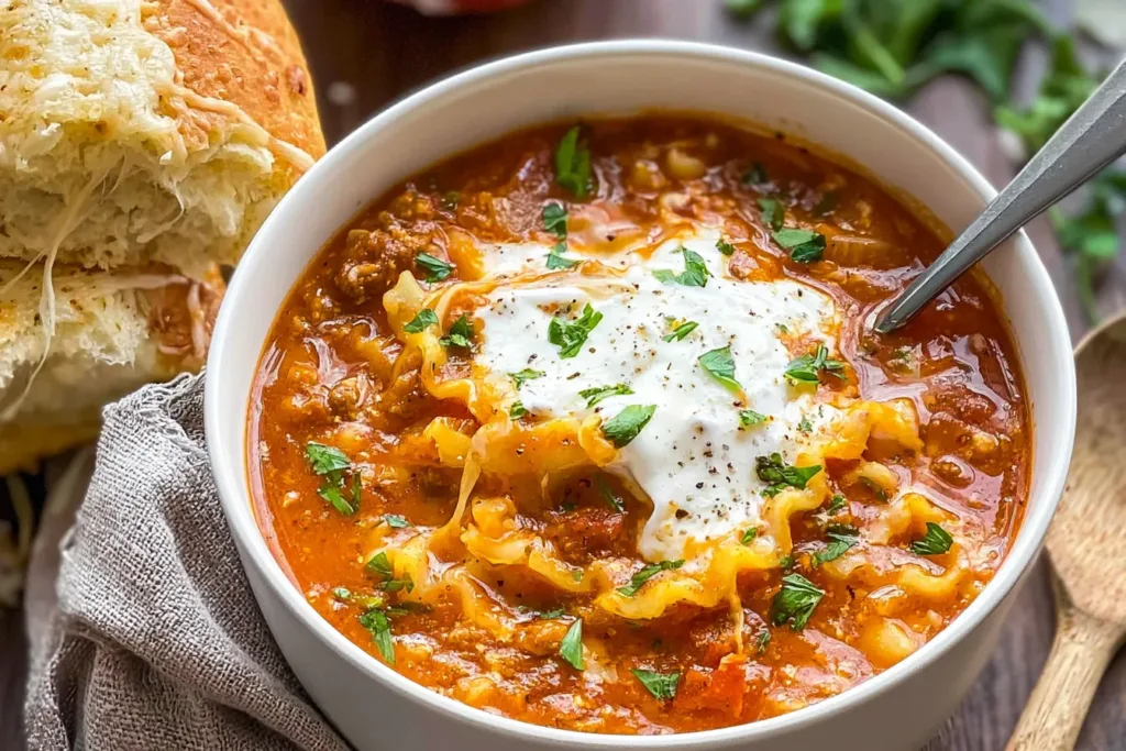 Delicious Easy Lasagna Soup Ready to Serve