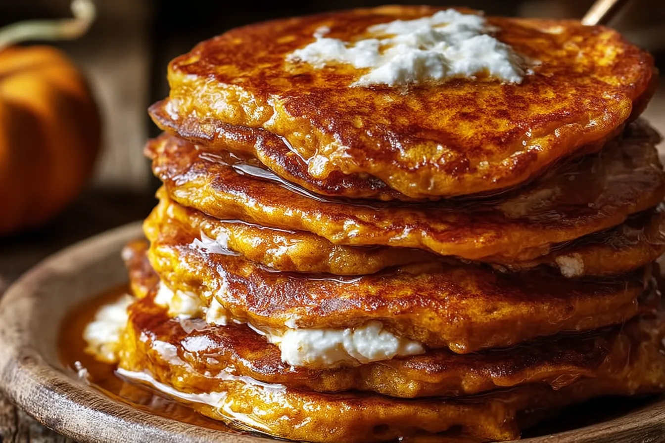 Easy Pumpkin Pancakes with Cottage Cheese