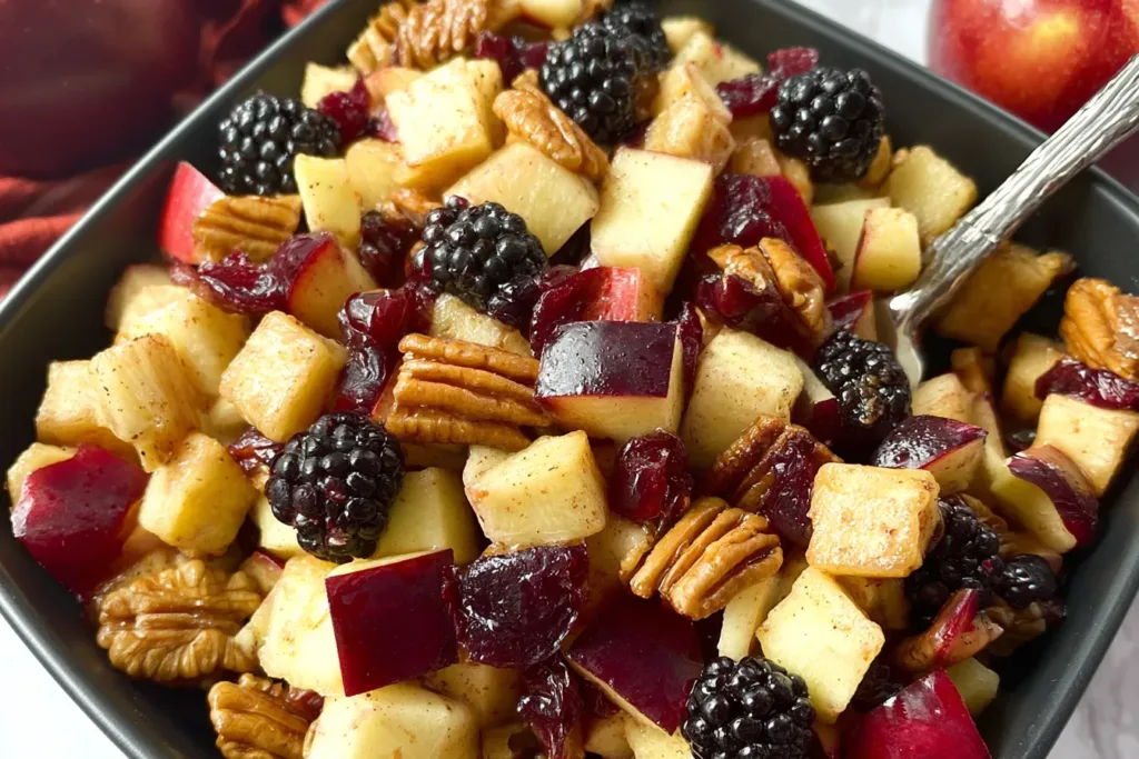 Vibrant Fall Fruit Salad in a Rustic Bowl