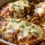French Onion Soup Chicken Bake with Melted Gruyère Yum! 5 French Onion Soup Chicken Bake with Melted Gruyère in a Dish