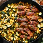 Garlic Butter Chicken with Zucchini and Corn - Delicious One-Pan Meal