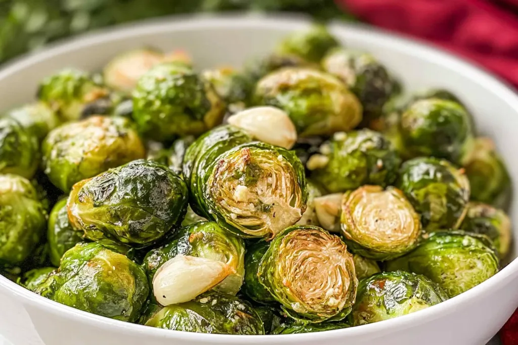 Garlic Butter Roasted Brussel Sprouts - Delicious Side Dish