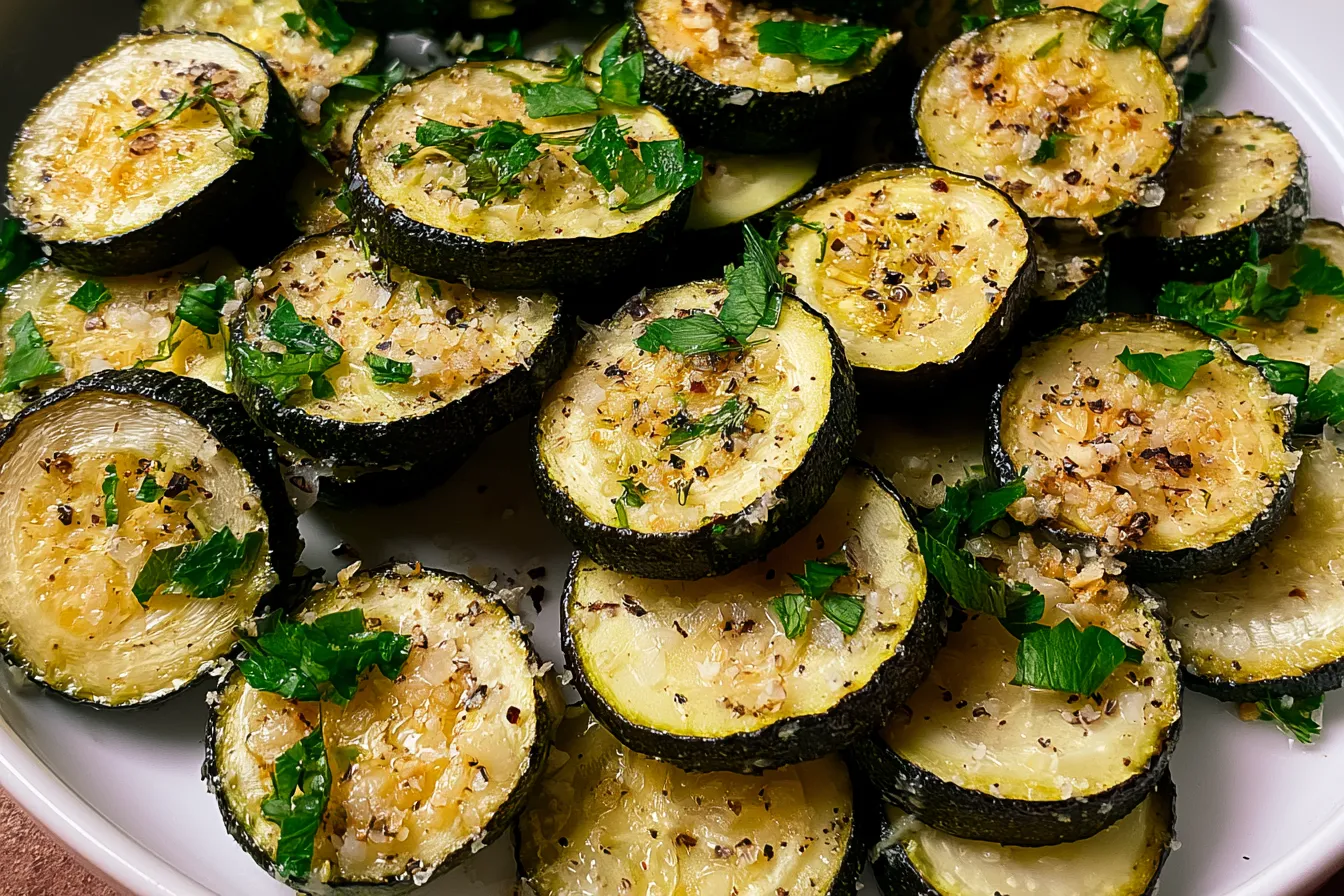Garlic Parmesan Roasted Zucchini