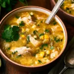 Delicious Green Chile Chicken Stew in a Bowl