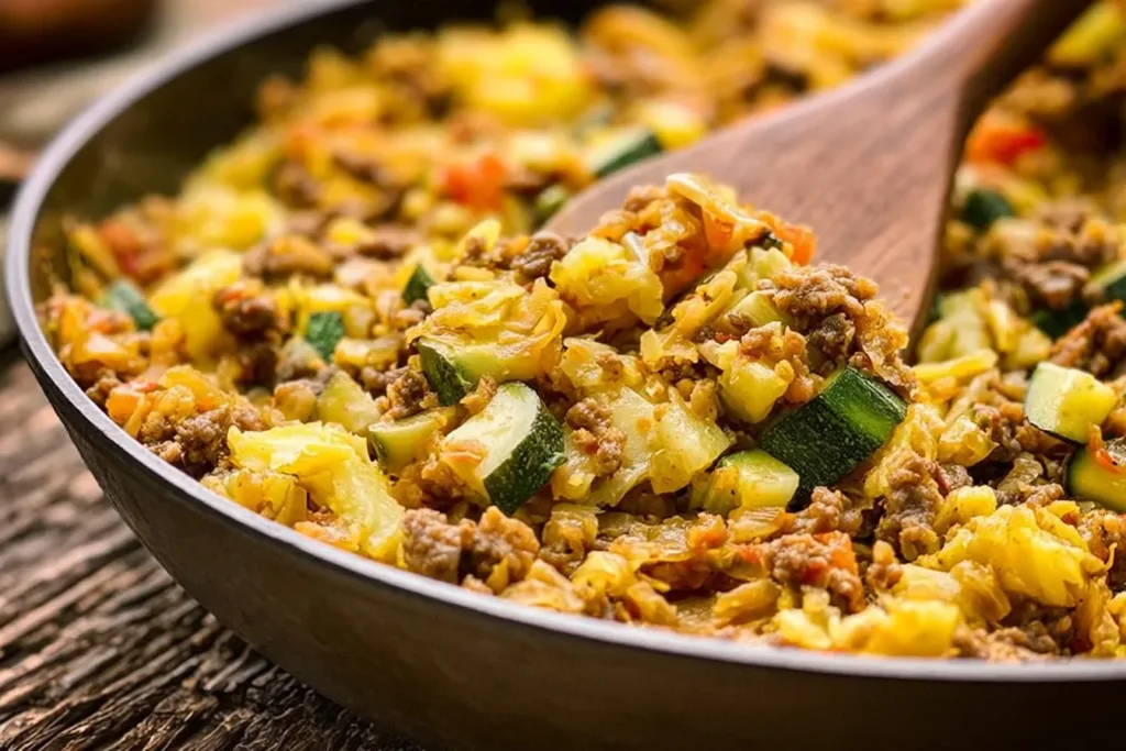 Delicious Hamburger and Zucchini Skillet