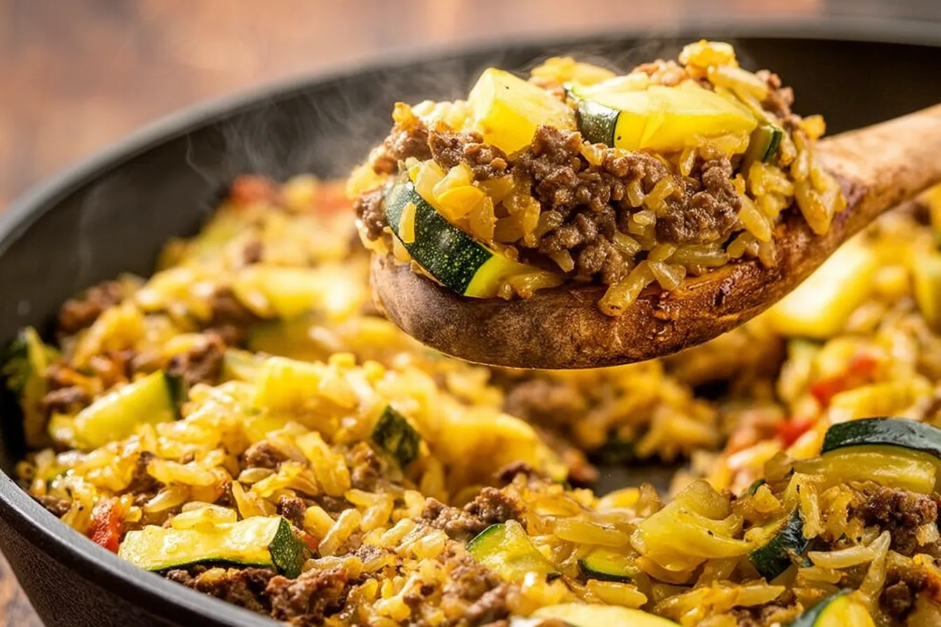 Hamburger and Zucchini Skillet 