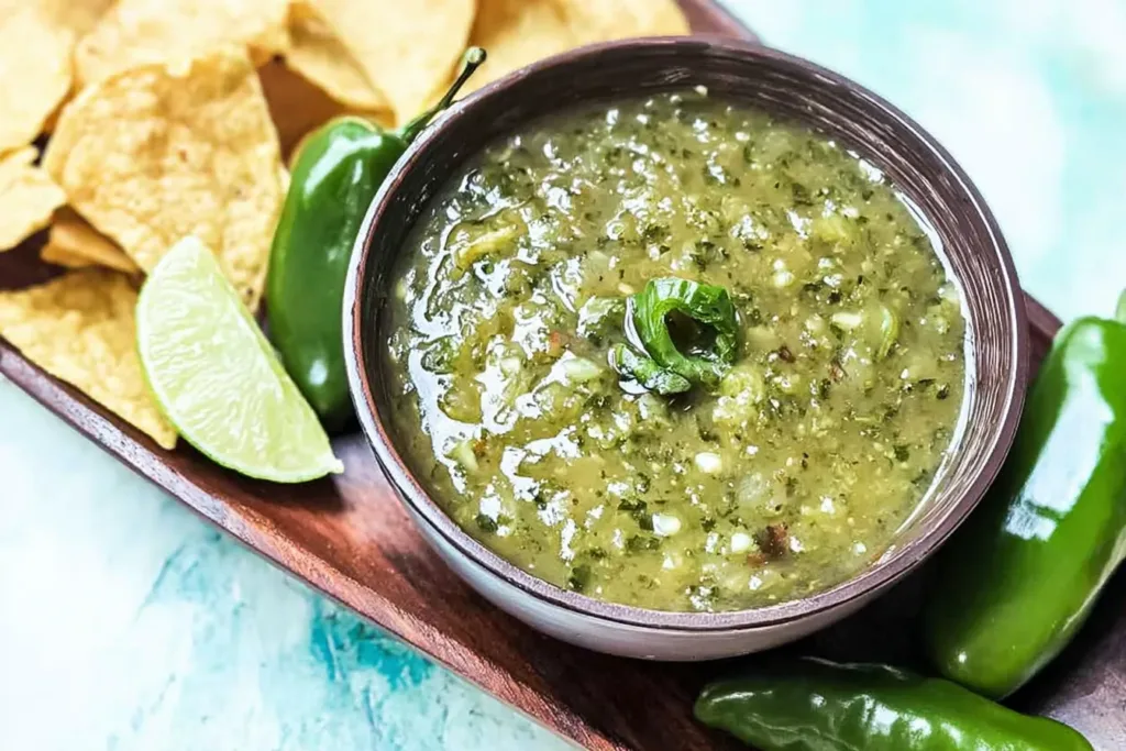 Mouthwatering Hatch Chile Salsa Verde in a Bowl