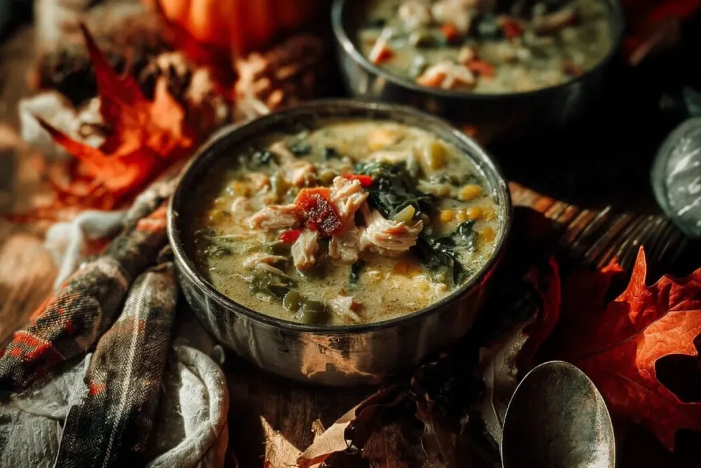 Hatch Chili Creamy Turkey Soup in a Bowl