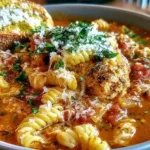 Hearty Chicken Parmesan Soup in a Crockpot