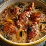 Delicious Herb Roasted Chicken in Creamy White Wine Sauce