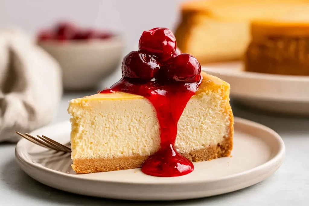 Homemade Air Fryer Cheesecake Served on a Plate