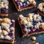 Delicious Huckleberry Crumb Bars Fresh Out of the Oven