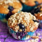 Freshly Baked Huckleberry Muffins on a Cooling Rack