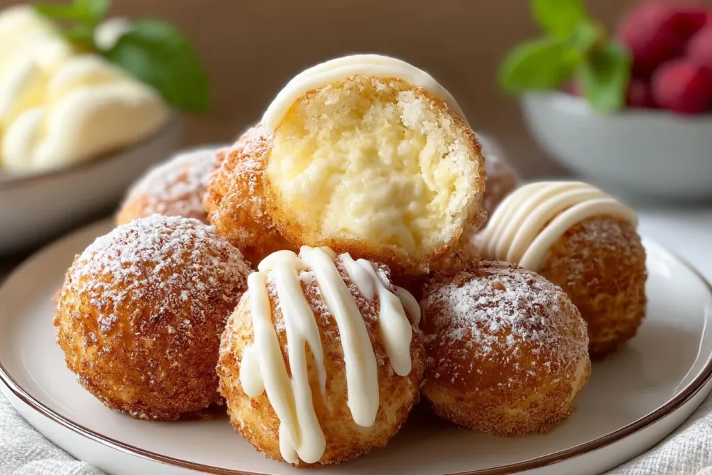 Italian Cream Bomb Cheesecake Bites Ready to Serve