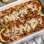 Delicious Lasagna Zucchini Boats Freshly Baked