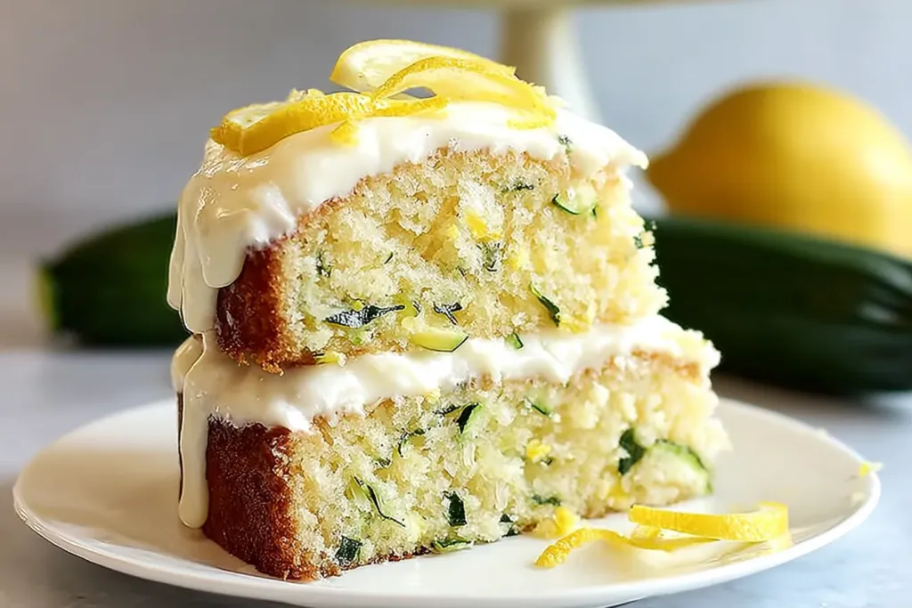 Lemon Zucchini Cake Ready to Serve