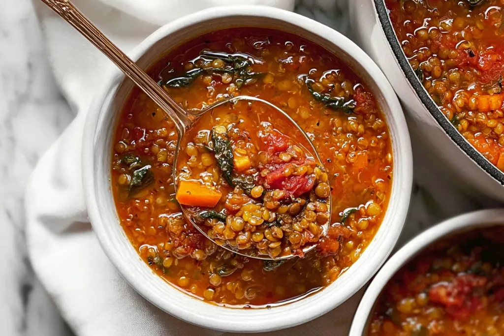 Delicious Mediterranean Lentil Soup in a Bowl