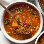 Delicious Mediterranean Lentil Soup in a Bowl
