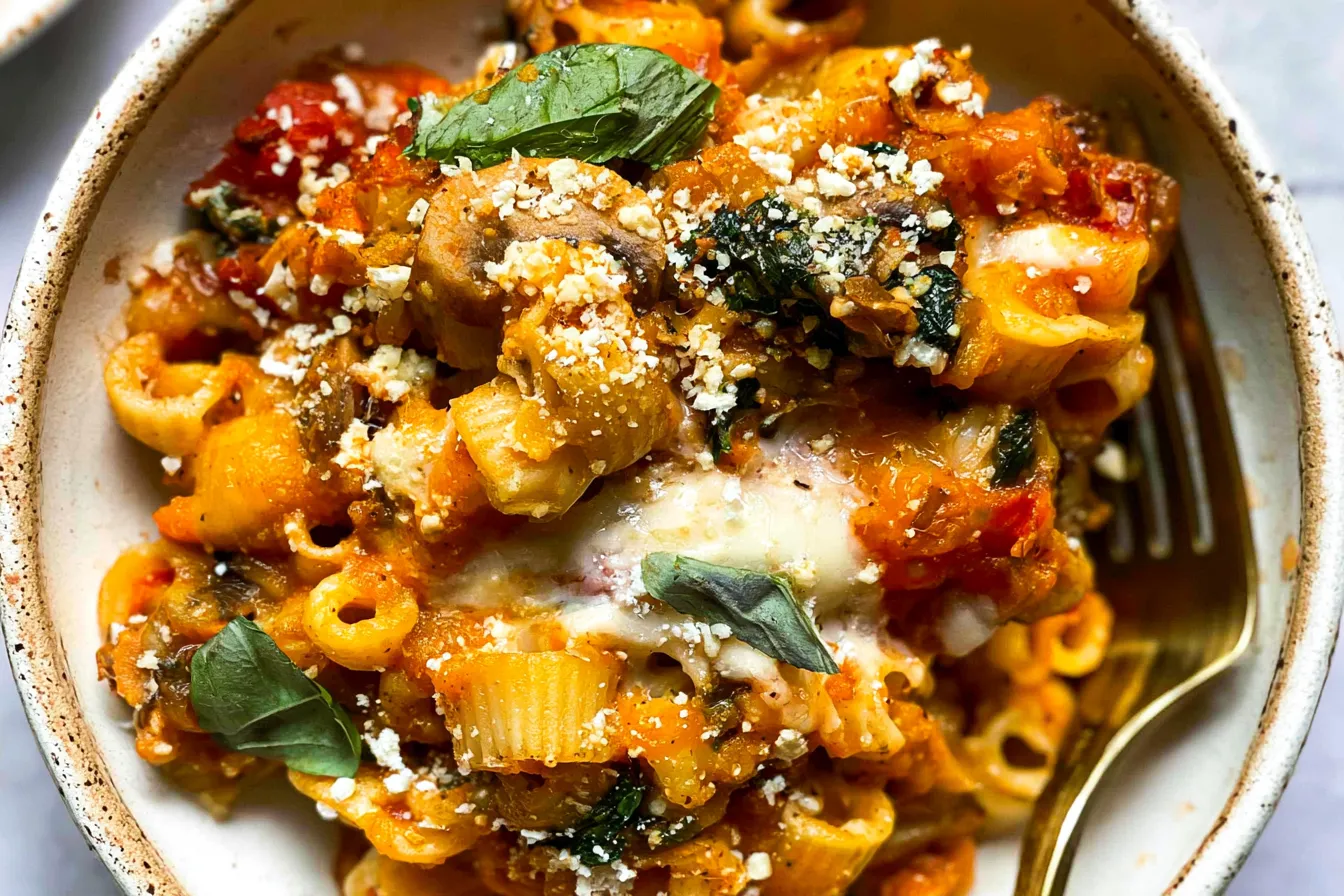 Pasta Bake with Pumpkin Tomato Sauce 