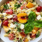 Peach Caprese Pasta Salad - Colorful and Delicious Summer Dish
