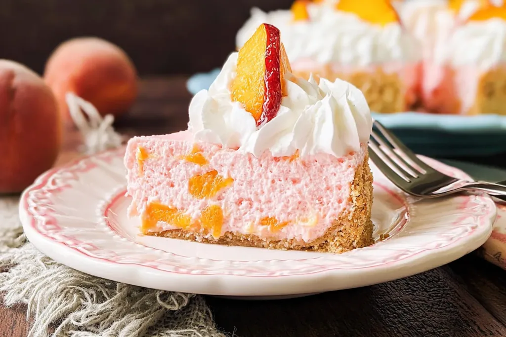 Delicious Peach Chiffon Pie Ready to Serve