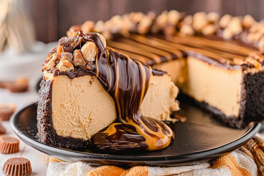 Peanut Butter Cheesecake: The Ultimate Dessert Delight 3 Decadent Peanut Butter Cheesecake Slice