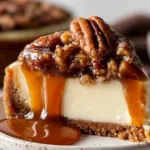 Pecan Pie Cheesecake: The Ultimate Creamy Southern Delight 5 Decadent Pecan Pie Cheesecake with Whipped Cream Topping
