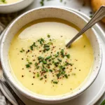 Hearty Potato Leek Soup in a Rustic Bowl
