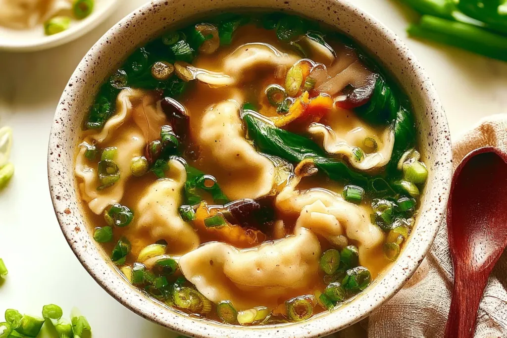 Delicious Potsticker Soup Bowls Ready to Serve