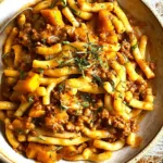 Savory Pumpkin Beef Bolognese in a Bowl