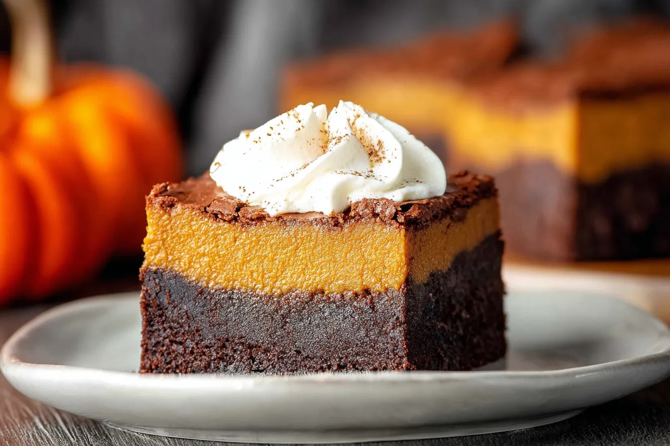 Pumpkin Brownies – Fudgy Brownie with a Layer of Pumpkin Pie Delight 4 Pumpkin Brownies – Fudgy Brownie with a Layer of Pumpkin Pie