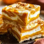 Pumpkin Cheesecake Bars Ready to Serve