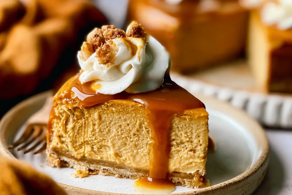 Pumpkin Cheesecake Slices Ready to Serve