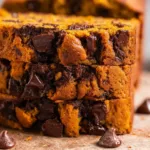 Pumpkin Chip Banana Bread Freshly Baked with Chocolate Chips