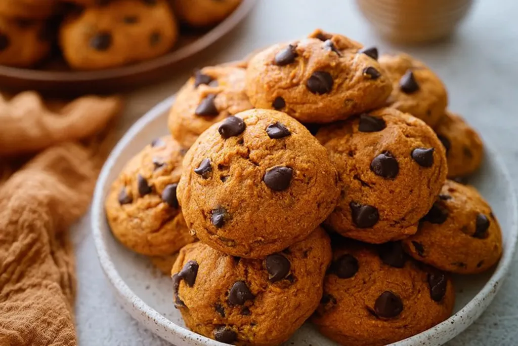 Delicious Pumpkin Chocolate Chip Cookies Fresh from the Oven