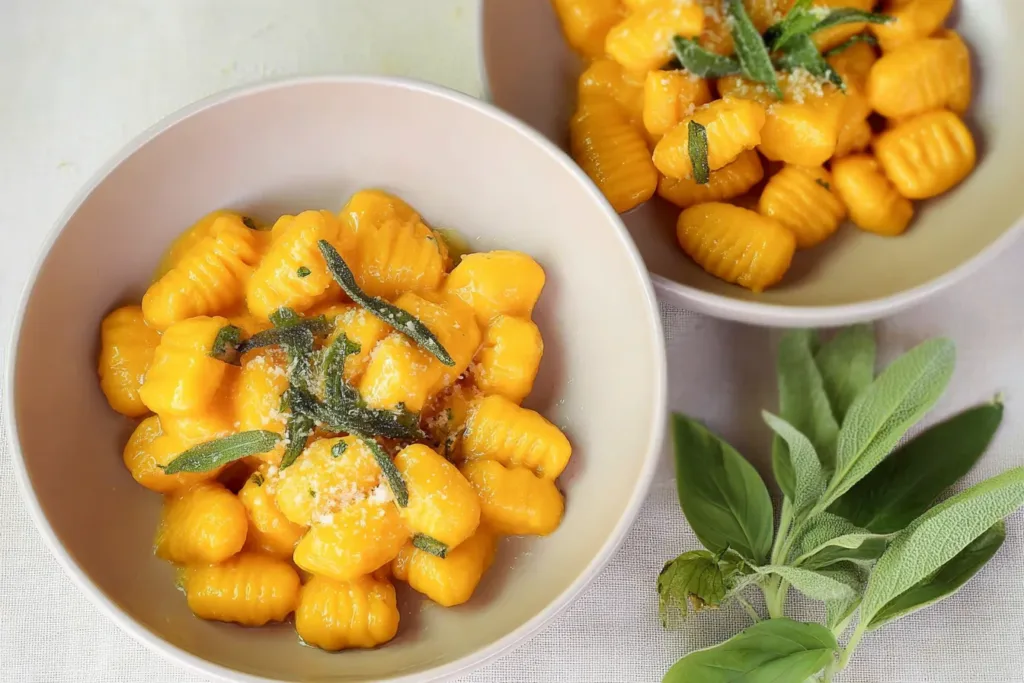 Pumpkin Gnocchi Served with Sage Butter