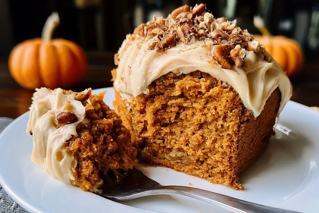 Pumpkin Pecan Cake With Cinnamon Icing: Pure Autumn Bliss 3 Pumpkin Pecan Cake With Cinnamon Icing - Delicious Fall Treat