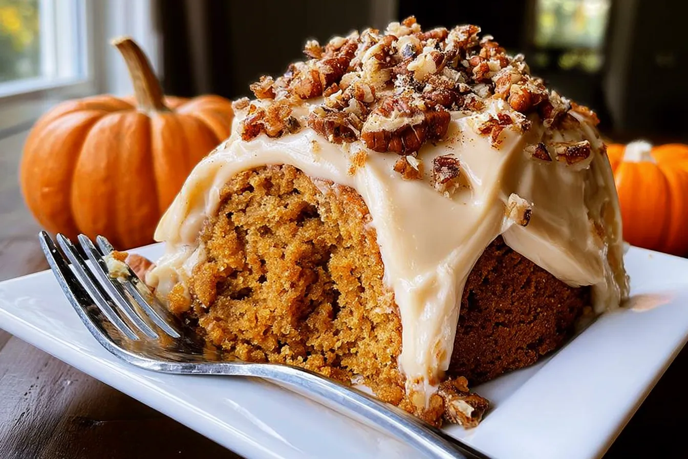 Pumpkin Pecan Cake With Cinnamon Icing: Pure Autumn Bliss 4 Pumpkin Pecan Cake With Cinnamon Icing