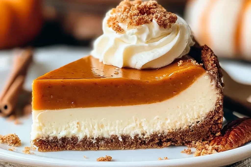 Delicious Pumpkin Pie Cheesecake Slices Ready to Serve