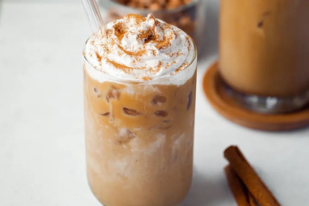 Pumpkin Spice Cold Brew in a Crisp Autumn Setting