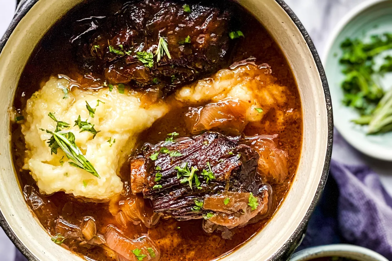 Red Wine Braised Short Ribs in Dutch Oven 