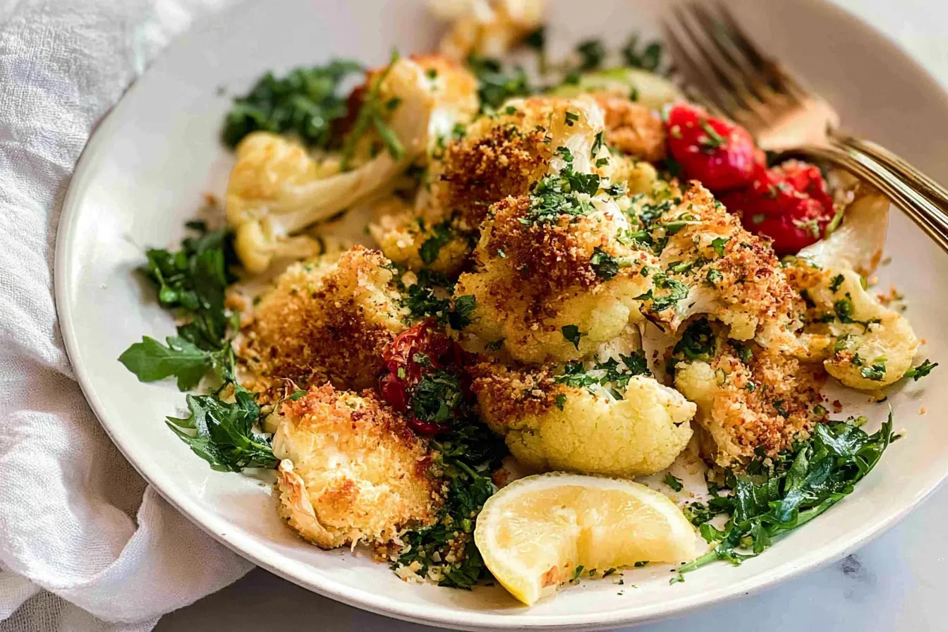 Roasted Parmesan Crusted Cauliflower