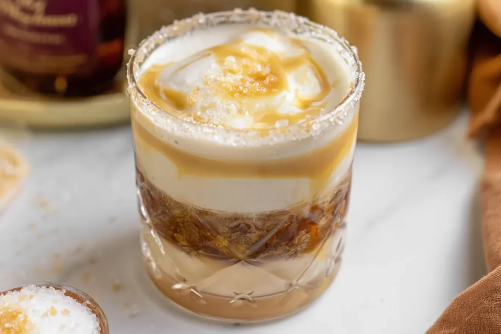 Salted Butterscotch White Russian in a Glass