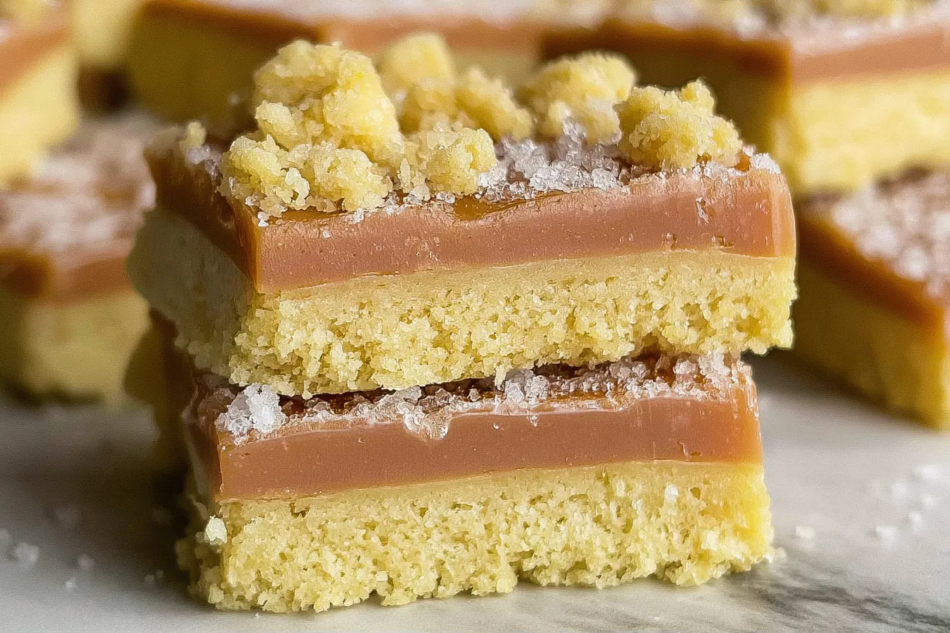 Salted Caramel Butter Bars made with a Cake Mix - Irresistibly Delicious! 4 Salted Caramel Butter Bars made with a Cake Mix